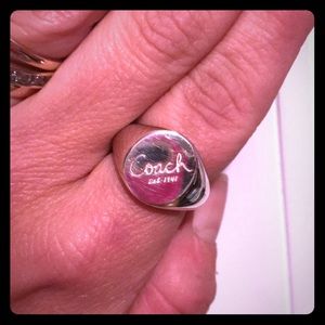 Solid sterling silver coach ring size 7